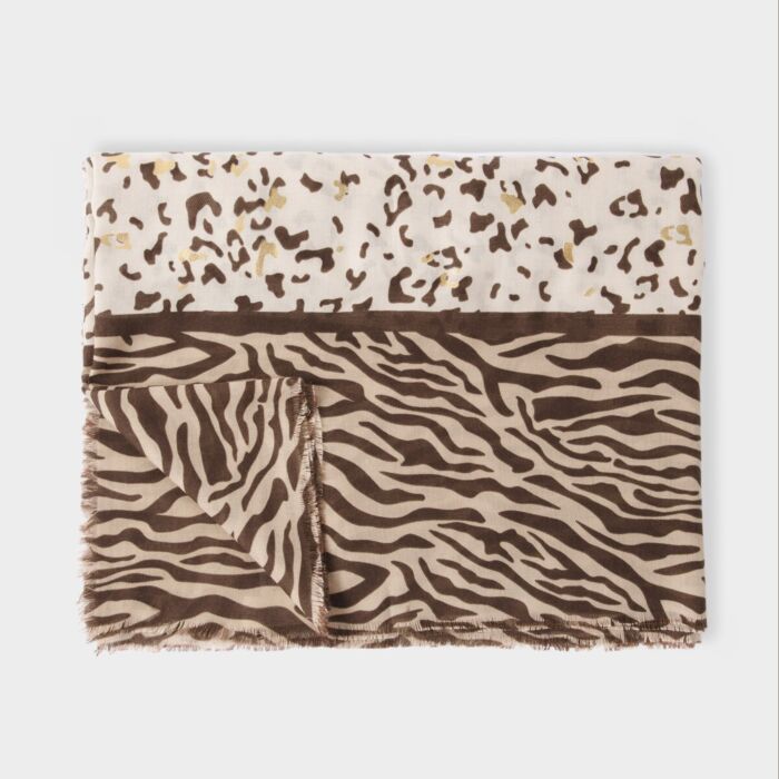 Katie Loxton Printed Foil Scarf - Animal Print